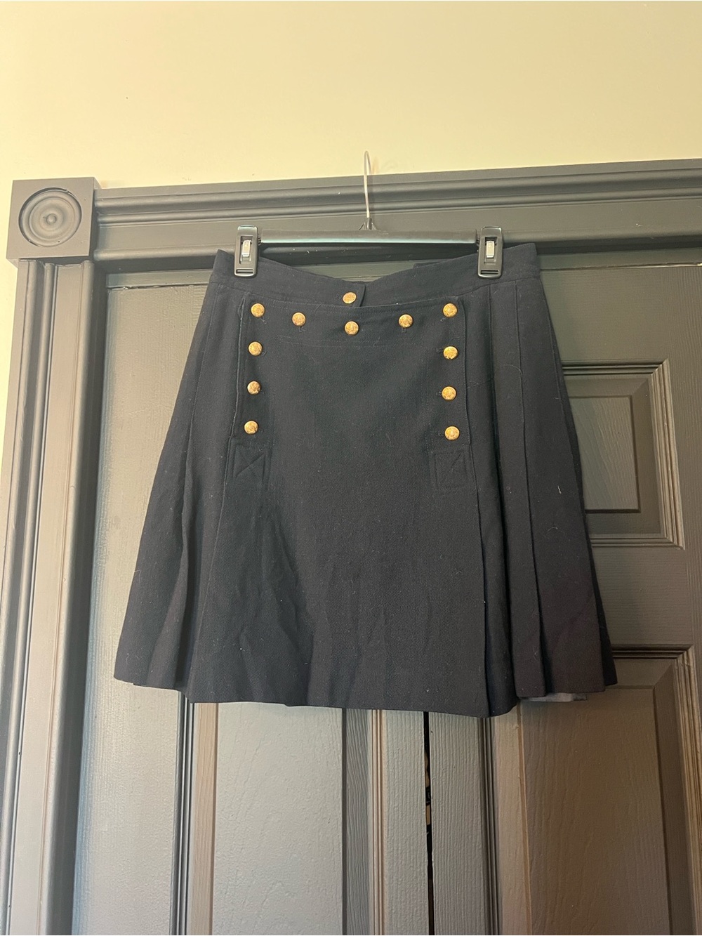 Ralph Lauren Navy Pleated sailor Skirt with Gold Buttons